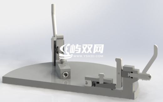 双向夹紧机构工装夹具3D图纸 STEP IGS格式缩略图